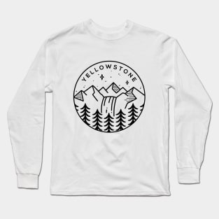 Yellowstone National Park, US Emblem - White Long Sleeve T-Shirt